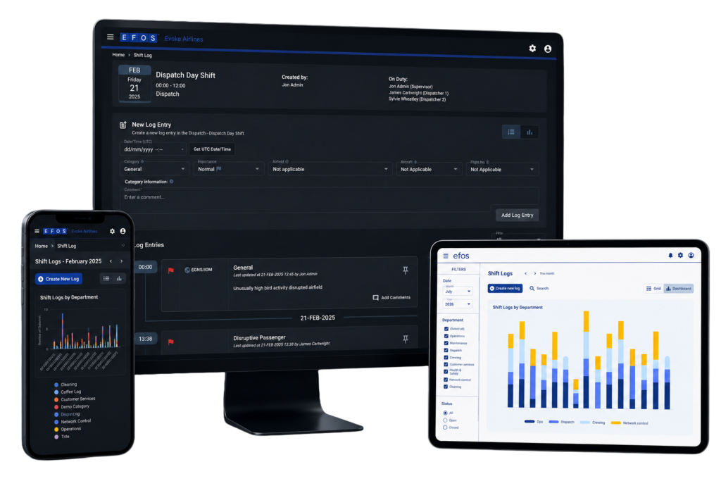 EFOS Shift Log solves the issue of disconnected communication in aviation operations